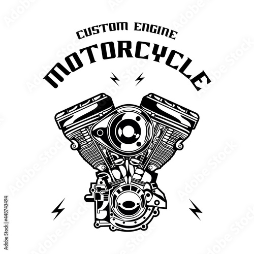 motorcycle engine vector design isolated on white background