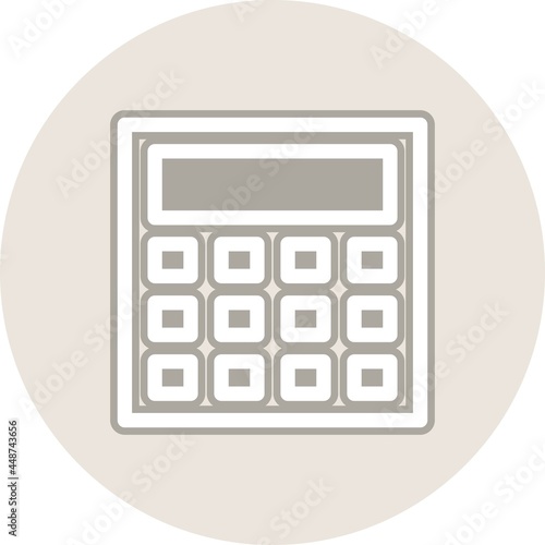 Calculator Line Circle Vector Icon Design