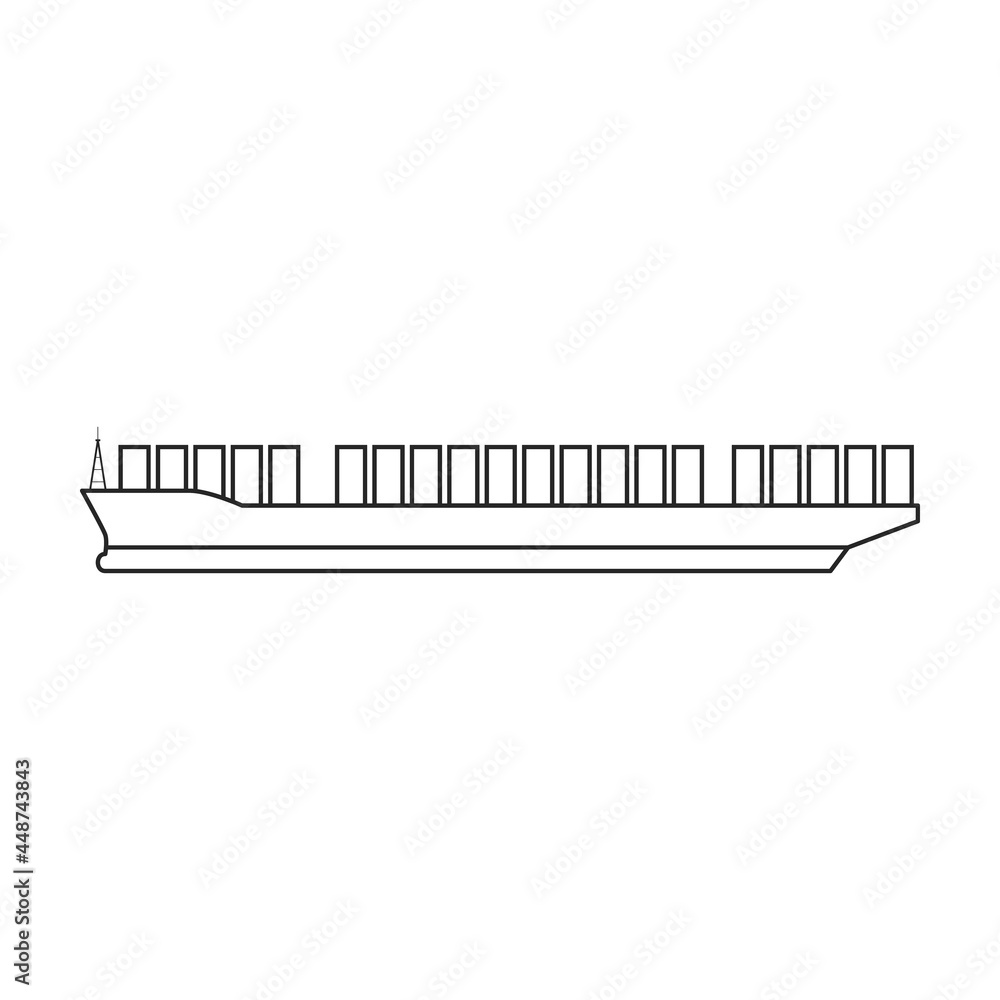 Barge vector icon.Outline vector icon isolated on white background barge.