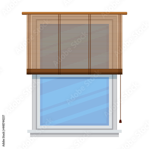 Window blind vector cartoon icon. Vector illustration jalousie house on white background. Isolated cartoon illustration icon of window blind .