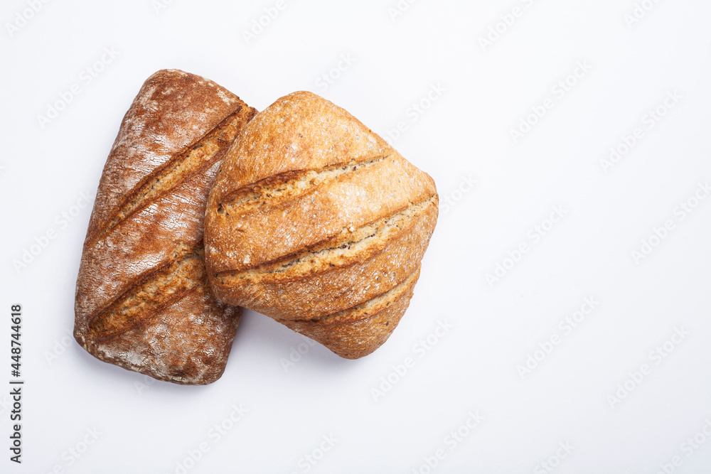 assorted breads isolated on a white background. assorted breads isolated on a white background.