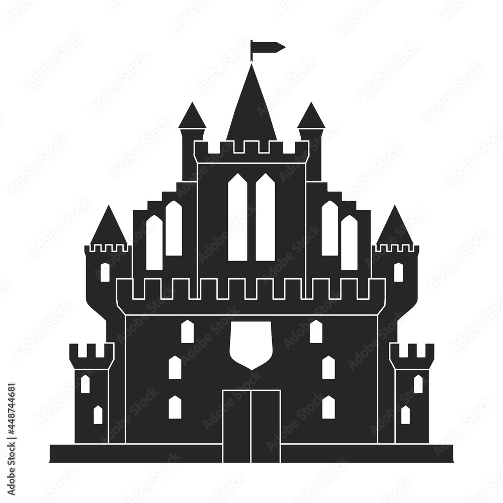 Castle vector icon.Black vector icon isolated on white background castle. Castle vector icon.Black vector icon isolated on white background castle.