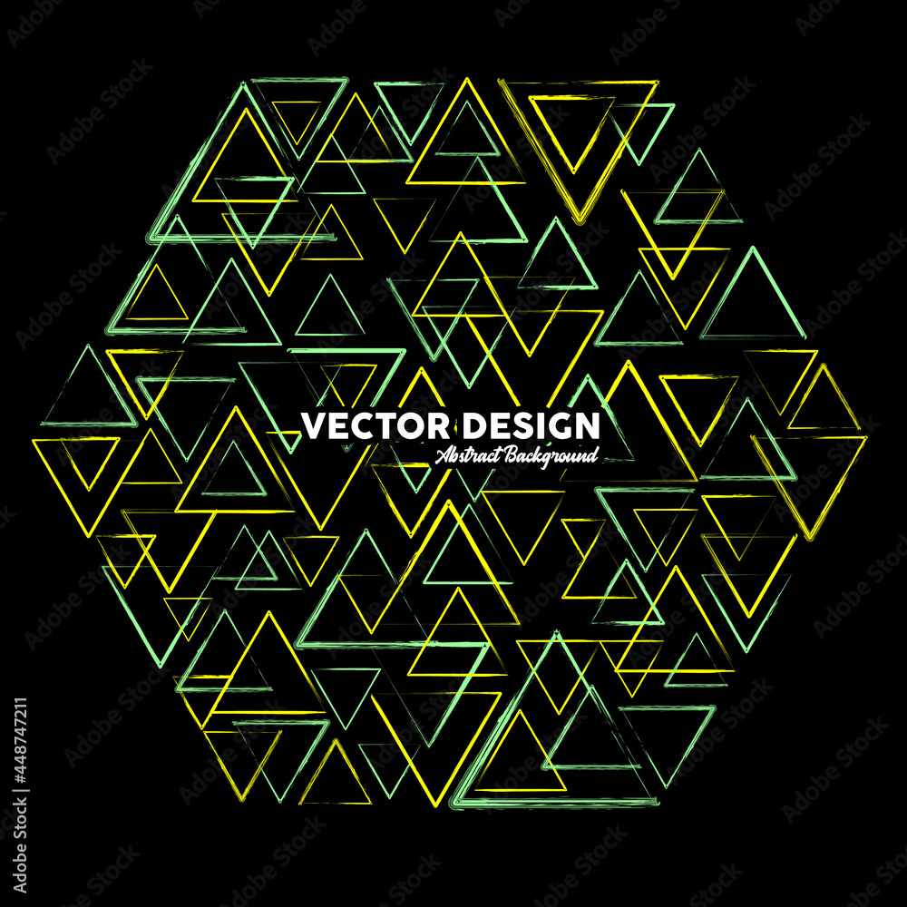 Artistic abstract background in light green and yellow colors made of random triangular shapes. Vector illustration Artistic abstract background in light green and yellow colors made of random triangular shapes. Vector illustration