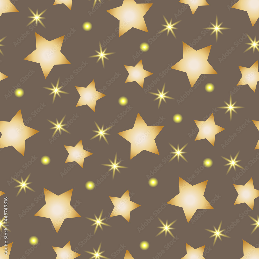 Seamless pattern, vector. Stars on a beige background. Seamless pattern, vector. Stars on a beige background.