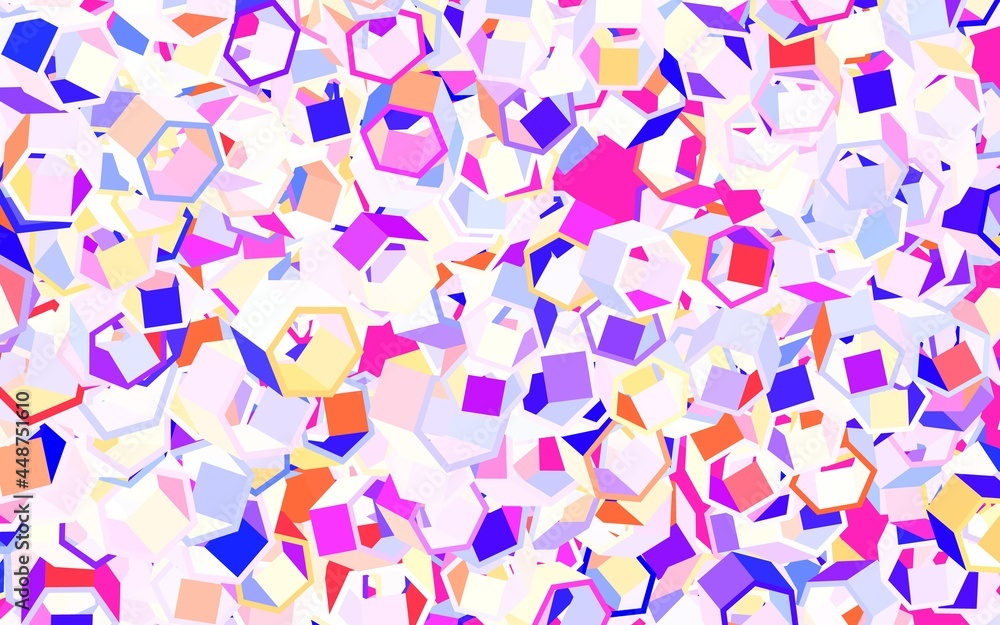 Light Pink, Yellow vector backdrop with hexagons. Light Pink, Yellow vector backdrop with hexagons.