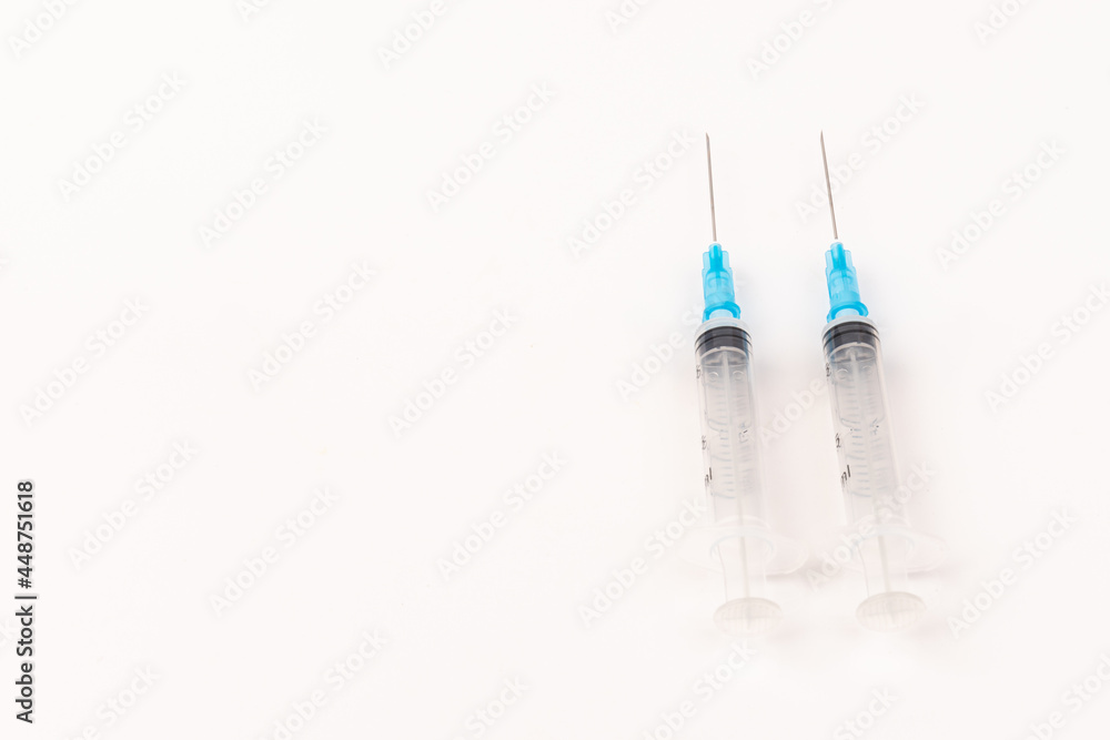Medical plastic disposable syringe with needle. Applicable for vaccination. Medical plastic disposable syringe with needle. Applicable for vaccination.