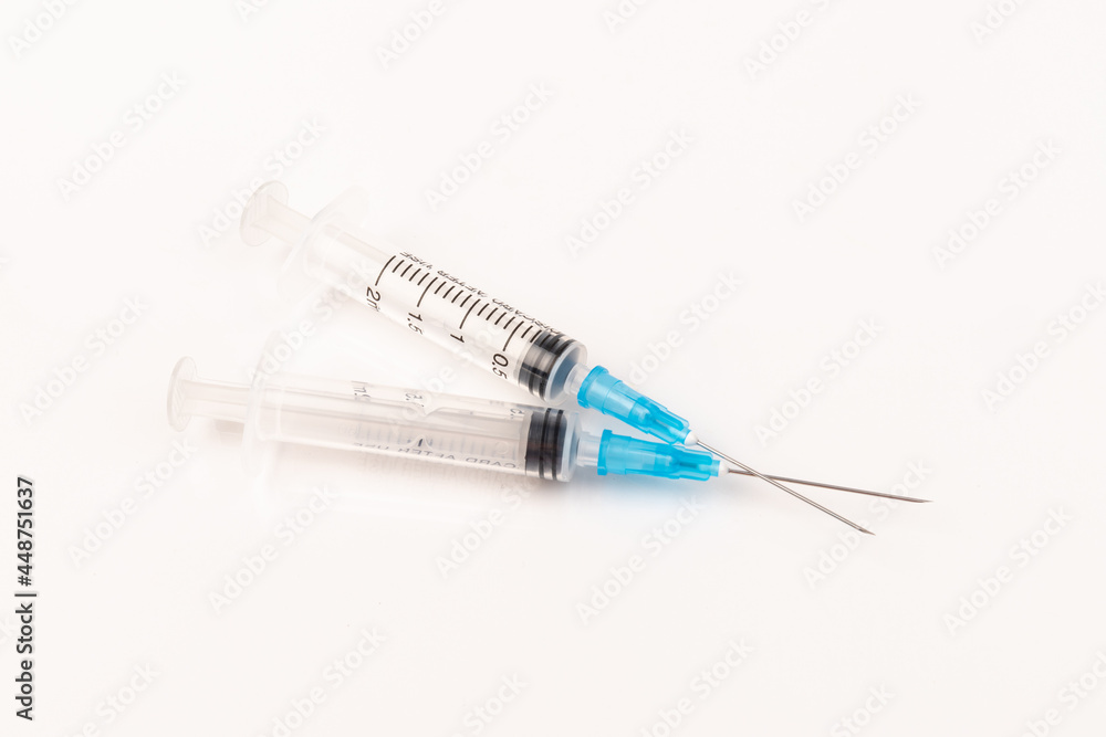 Medical plastic disposable syringe with needle. Applicable for vaccination. Medical plastic disposable syringe with needle. Applicable for vaccination.