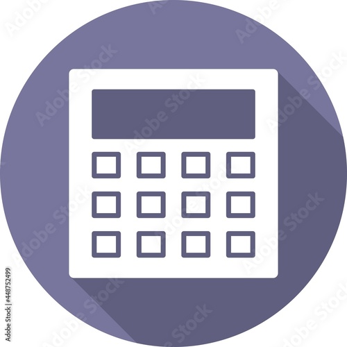 Calculator Glyph Circle Vector Icon Design