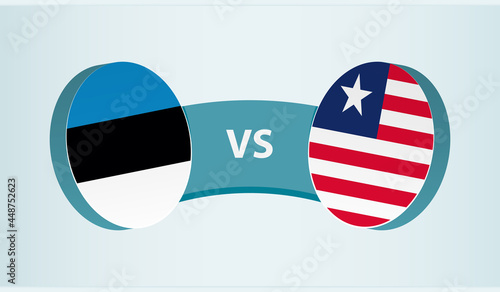 Estonia versus Liberia, team sports competition concept.