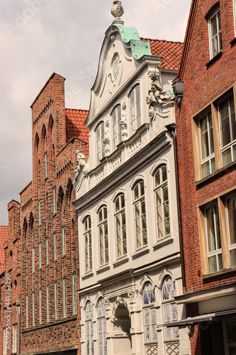 Hansestadt Lübeck; Historische Häuserfassaden in der Mengstraße mit Buddenbrookhaus