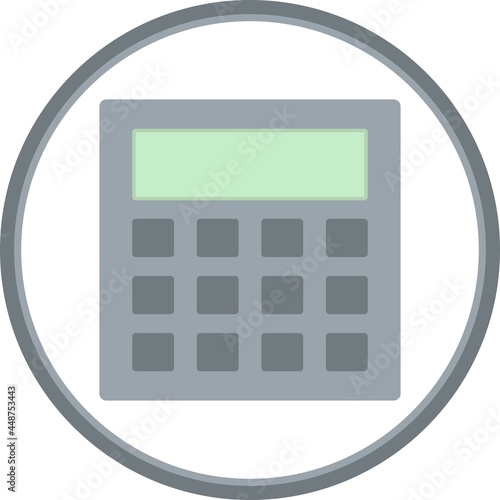 Calculator Flat Circle Vector Icon Design