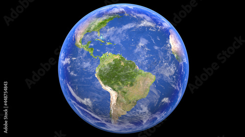 Realistic and detailed Earth  South America