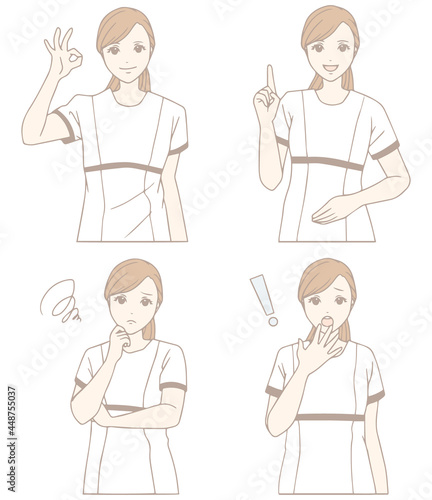 歯科衛生士のイラストセット（パステルカラー）