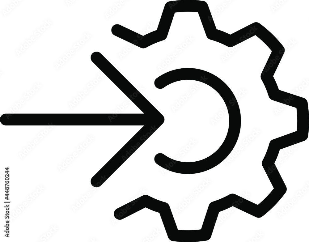Arrow and cog icon, integration icon Arrow and cog icon, integration icon