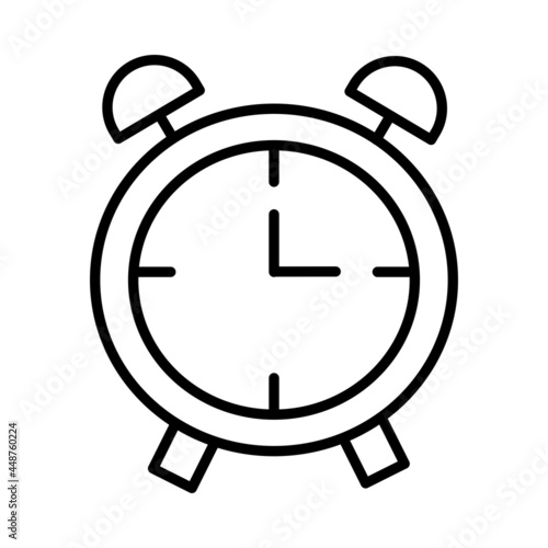 Alarm Clock Vector Line Icon Design