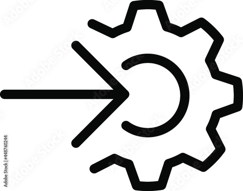 Arrow and cog icon, integration icon