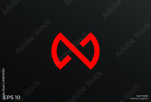 N and infinity logotype. Modern minimal logo template. Logo concept. Eps 10. Vector graphic. 