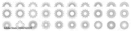 Sunburst line illustration. Sunrise. Sunbeam Vector illustration