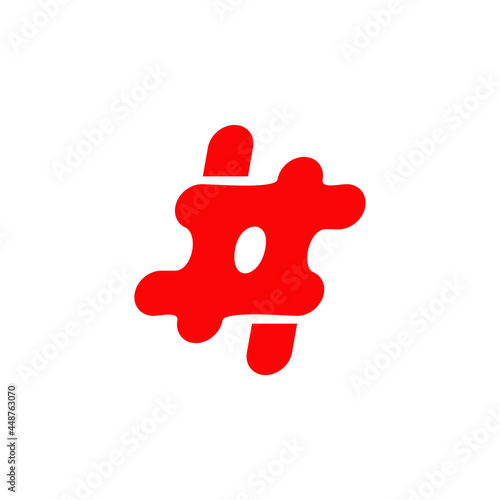 Popular hashtag logo design template