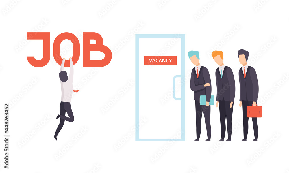 People Character Searching for Job Standing in Line for Interview Vector Set People Character Searching for Job Standing in Line for Interview Vector Set