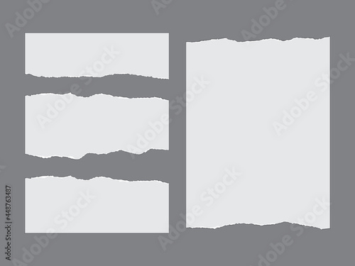 white torn paper isolated on dark background mock up vector