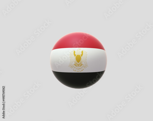 Free Download National flag of EGYPT in the shape of a ball, convex, real colors. 3D render - GFXLoad