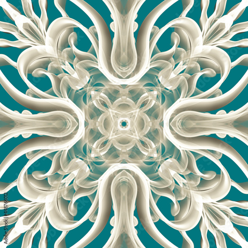 Seamless abstract geometric floral monochrome surface pattern