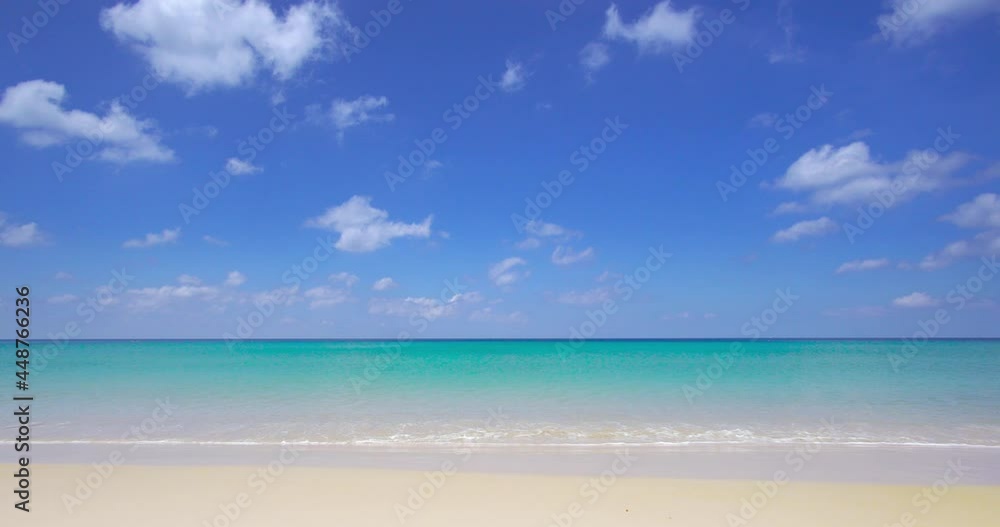 Beach scenery on a beautiful day beautiful beach The blue sea and the blue sky are beautiful. At Karon beach, Phuket, Thailand. On Aug 2021 Beach scenery on a beautiful day beautiful beach The blue sea and the blue sky are beautiful. At Karon beach, Phuket, Thailand. On Aug 2021
