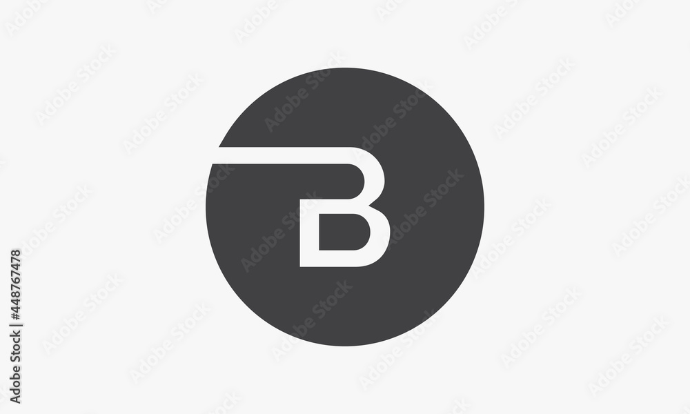 letter B circle logo design vector isolated on white background. letter B circle logo design vector isolated on white background.