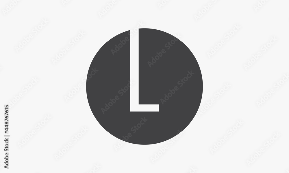 letter L circle logo design vector isolated on white background. letter L circle logo design vector isolated on white background.