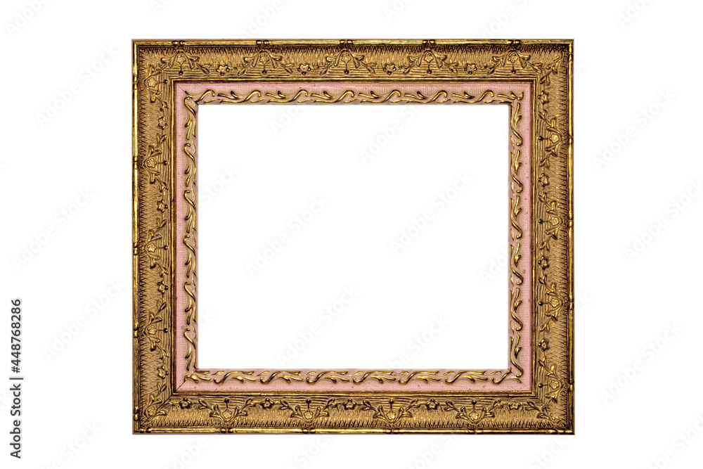classic wooden frame in gold color isolated on white background blank for photos,paintings,interior classic wooden frame in gold color isolated on white background blank for photos,paintings,interior