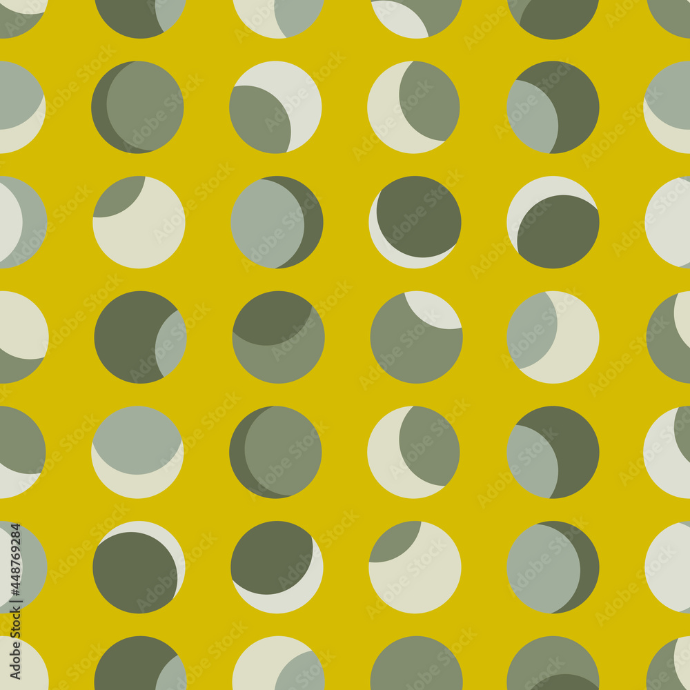 Circles seamless pattern on a yellow background Circles seamless pattern on a yellow background