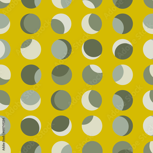 Circles seamless pattern on a yellow background