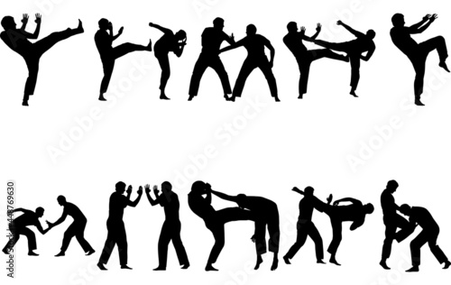 Krav Maga silhouette vector