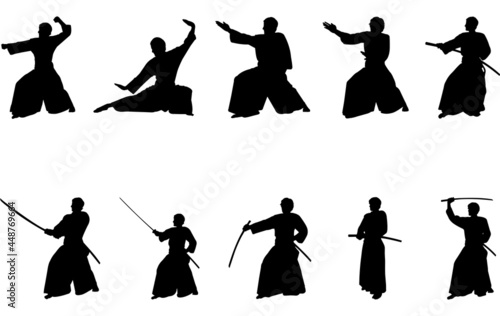 Aikido silhouette vector
