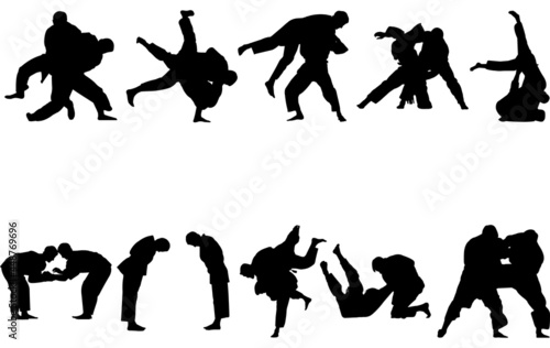 Judo silhouette vector photo