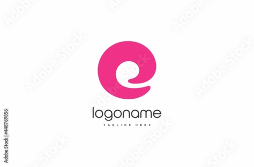playful circle fun letter e logo design