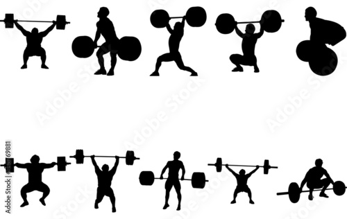 Man Weightlifting silhouette vector