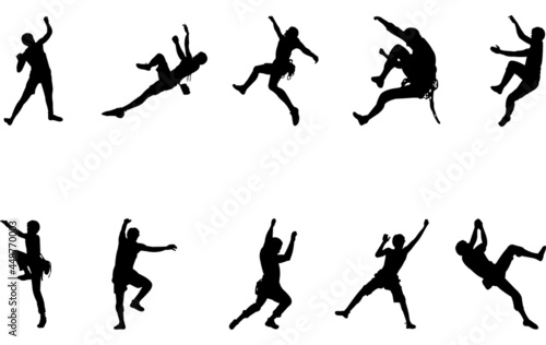 Photographie Rock Climbing silhouette vector