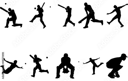 Cricket Sports silhouette vector