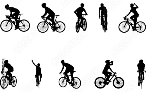 Fototapeta Naklejka Na Ścianę i Meble -  Cycling silhouette vector
