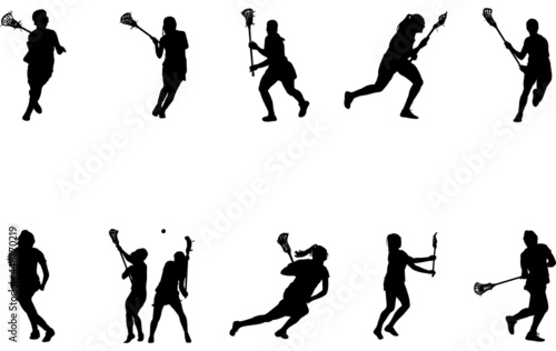 Woman Lacrosse silhouette vector