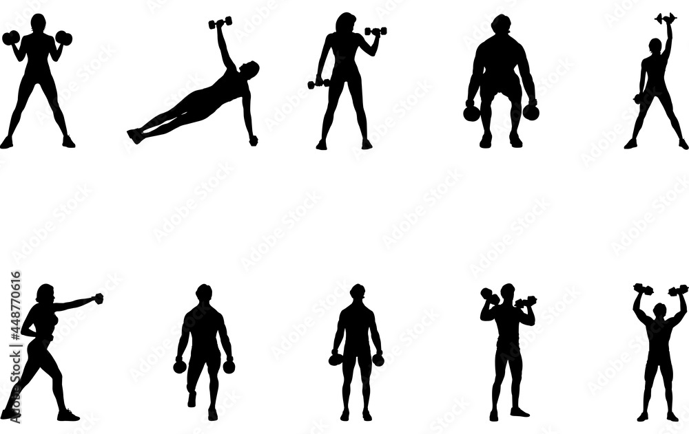 Fitness with Weights silhouette vector