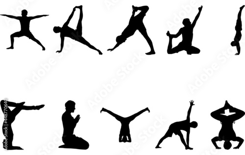 Man Yoga silhouette vector