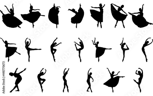 Ballerina dancer silhouette vector