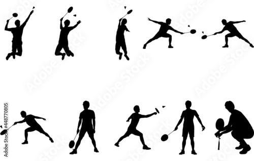 Man Badminton silhouette vector