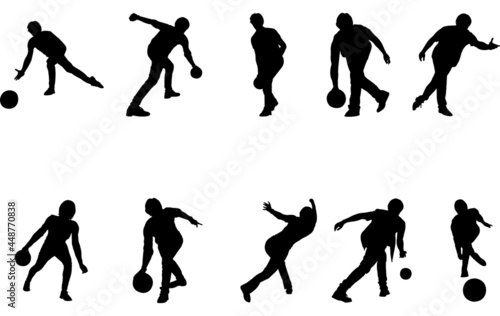 Bowling silhouette vector