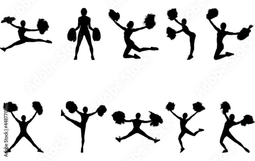 Girl Cheerleading silhouette vector