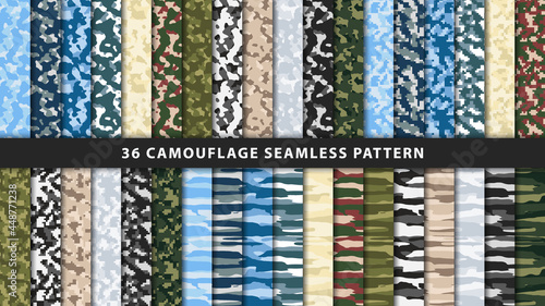 Collection military and army camouflage seamless pattern