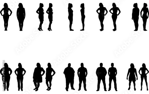 Weightloss Before and After Silhouette Vector